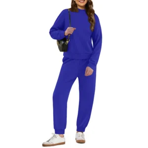 MOSHU Two Piece Sets for Women Casual Lounge Sets Mock Neck Sweatshirts and Drawstring Jogger Pants Vacation Travel Outfits