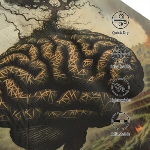 Fuzoiu Surreal Brain Tree Print Adjustable Baseball Cap for Men and Women, Unisex Sports Hat, Sun Protection Hat for Running Workouts and Outdoor Activities All Seasons