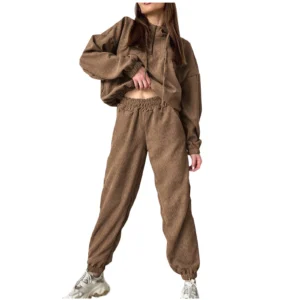 biudgviw 2 Piece Outfits for Women Winter Baggy Long Sleeve Pullover Sweatshirt Soft Jogger Sweatpants Lounge Sets