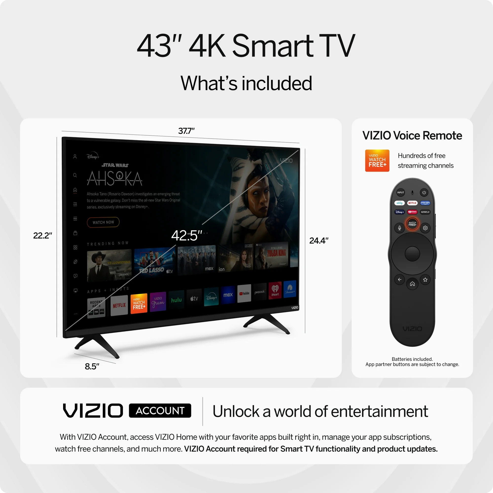 VIZIO 43" Class 4K LED HDR Smart TV (V4K43M-08) - Image 2