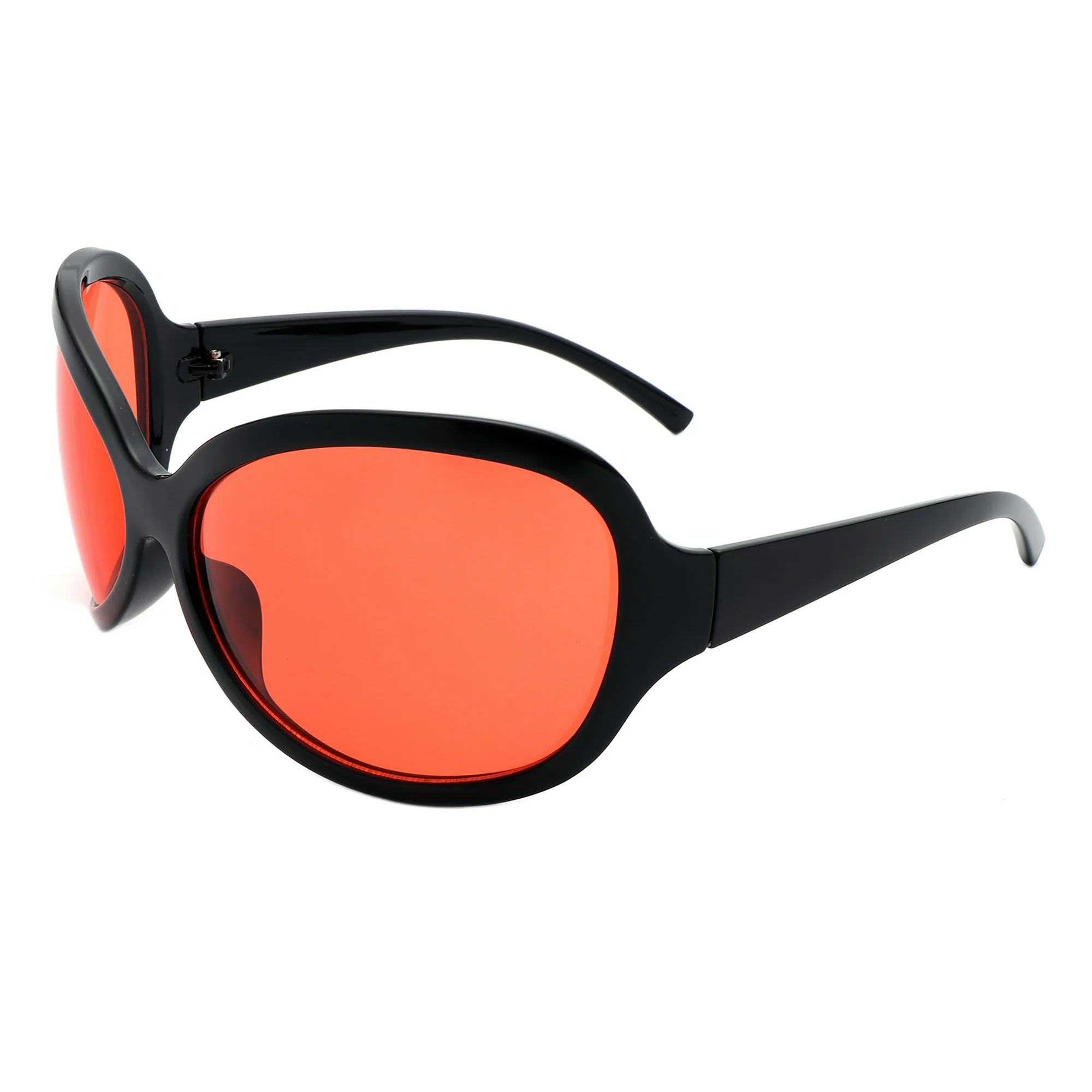 Women's Designer Sunglasses Oversized Wrap Around Butterfly Shield Black, Red - Image 4